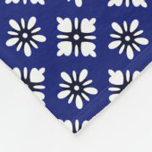 Couverture Polaire Motif Oriental Indigo White Katazome Fleurs (Coin)