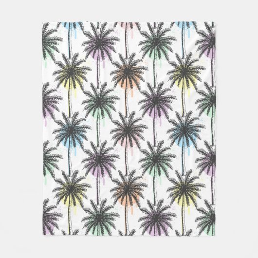 Couverture Polaire Motif Paint Drop Palm Tree (Devant)