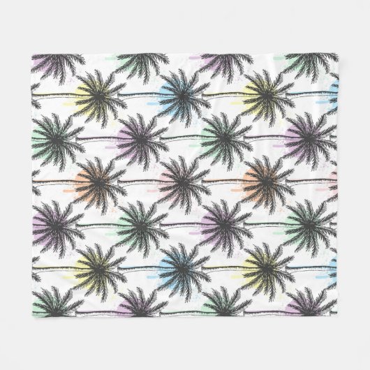 Couverture Polaire Motif Paint Drop Palm Tree (Devant (Horizontal))