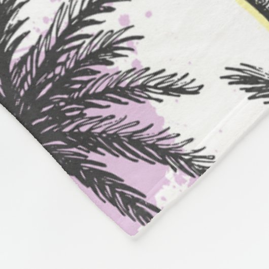 Couverture Polaire Motif Paint Drop Palm Tree (Coin)