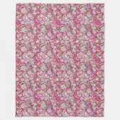 Couverture Polaire Motif paisley blanc rose (Devant)