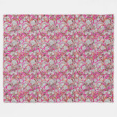Couverture Polaire Motif paisley blanc rose (Devant (Horizontal))