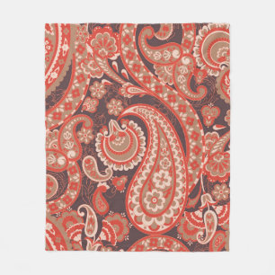 Couverture Polaire Motif Paisley vintage sans soudure. Fleur fantasti