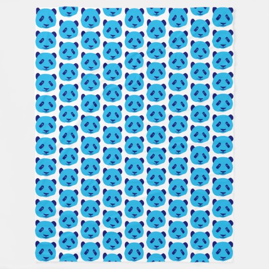 Couverture Polaire Motif Panda Blue (Devant)