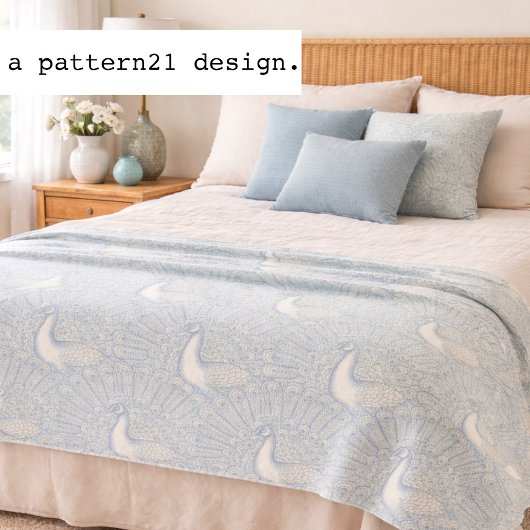 Couverture Polaire motif paon