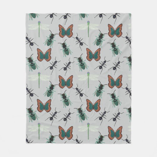 Couverture Polaire Motif papillon coloré (Devant)