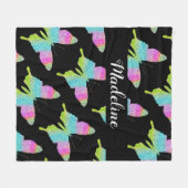 Couverture Polaire Motif papillon coloré personnalisé (Devant (Horizontal))