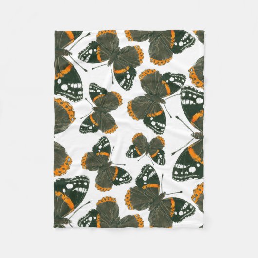 Couverture Polaire Motif papillon de l'amiral rouge (Devant)