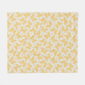 Couverture Polaire Motif papillon jaune sur arrière - plan gris (Devant (Horizontal))