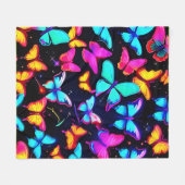 Couverture Polaire Motif Papillon Néon (Devant (Horizontal))