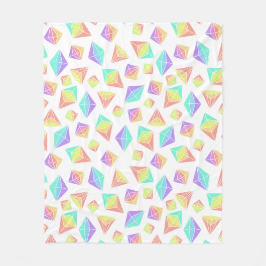 Couverture Polaire Motif Pastel Rainbow Crystals (Devant)