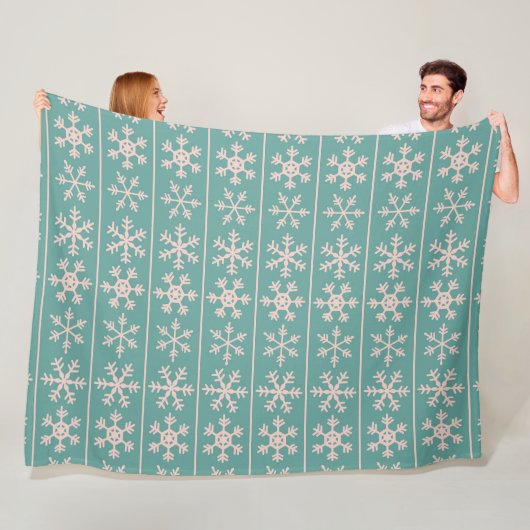 Couverture Polaire Motif Pastel Snowflake (En situation)