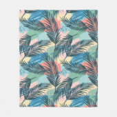 Couverture Polaire Motif Pastel Tropical Leaf (Devant)