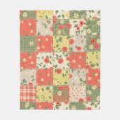 Couverture Polaire Motif Patchwork Floral de Ferme (Devant)