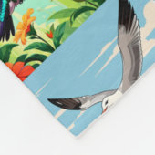 Couverture Polaire Motif Patchwork Oiseaux (Coin)