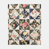 Couverture Polaire motif patchwork transparent avec fleurs (Devant)