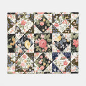 Couverture Polaire motif patchwork transparent avec fleurs (Devant (Horizontal))