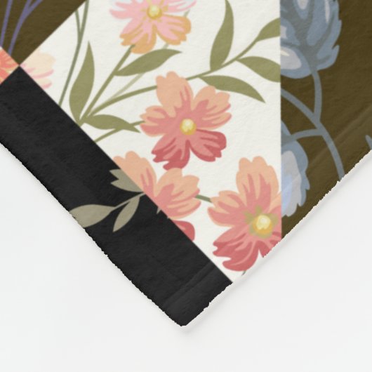 Couverture Polaire motif patchwork transparent avec fleurs (Coin)