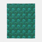 Couverture Polaire Motif Peacock turquoise (Devant)