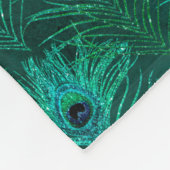 Couverture Polaire Motif Peacock turquoise (Coin)