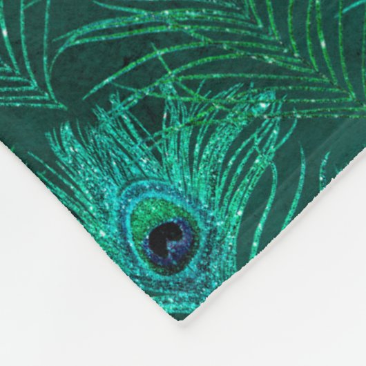 Couverture Polaire Motif Peacock turquoise (Coin)
