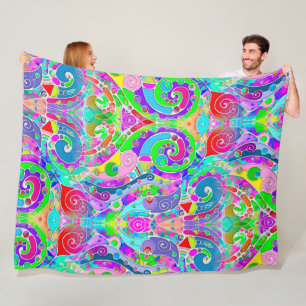 Couverture Polaire Motif Peint À La Main Et Numériquement Art 22