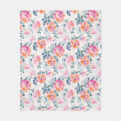 Couverture Polaire Motif peint de roses (Devant)