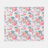 Couverture Polaire Motif peint de roses (Devant (Horizontal))