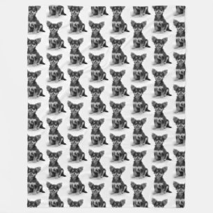 Couverture Polaire Motif pelucheux mignon de chiot de chiwawa