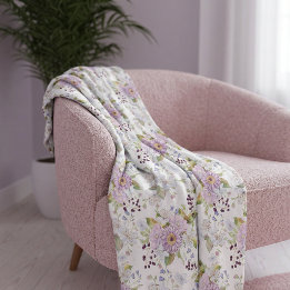 Couverture Polaire Motif personnalisé de fleurs champêtres pastel de