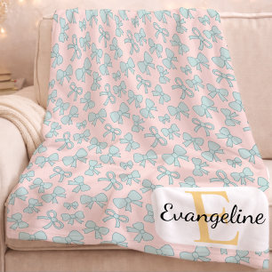 Couverture Polaire Motif personnalisé de nœud pastel en soie