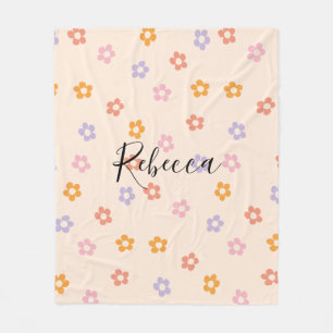 Couverture Polaire Motif personnalisé de pâquerette colorée mignonne
