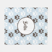 Couverture Polaire Motif personnalisé d'empreinte de patte (Devant (Horizontal))