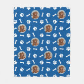 Couverture Polaire Motif photo Empreinte de patte de chien bleu perso (Devant)