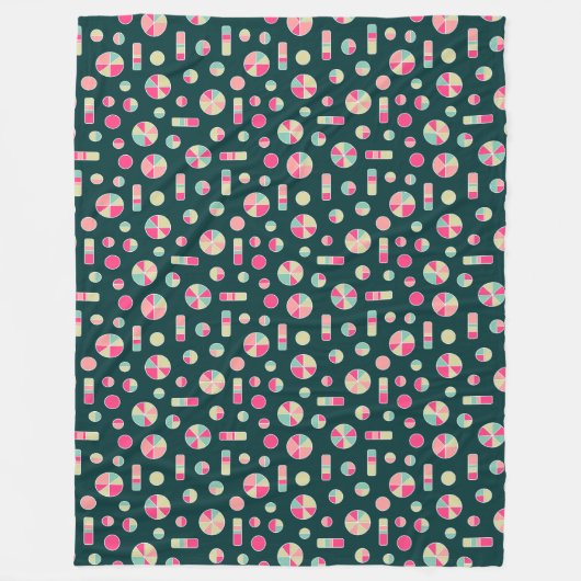 Couverture Polaire Motif Pi Circles and Bars 271019v1 - Vert foncé (Devant)