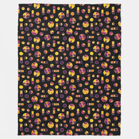 Couverture Polaire Motif Pi Circles and Bars 271019v2 - Noir (Devant)