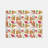 Couverture Polaire Motif Pizza d'aquarelle (Devant (Horizontal))