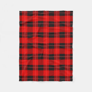 Couverture Polaire Motif Plaid à Buffalo rouge et noir