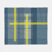 Couverture Polaire Motif plaid bleu et jaune (Devant (Horizontal))