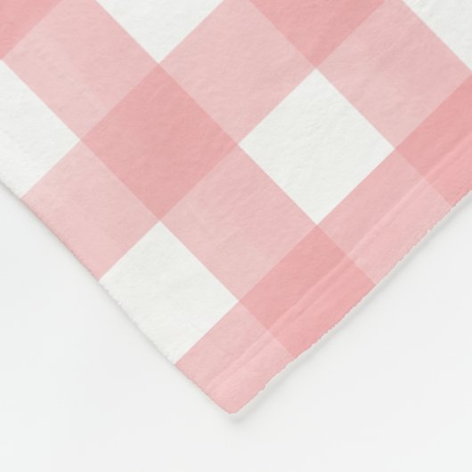 Couverture Polaire Motif Plaid classique rose et blanc En vichy (Coin)