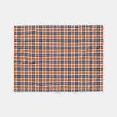 Couverture Polaire Motif Plaid Orange et Bleu (Devant (Horizontal))