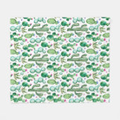 Couverture Polaire Motif Plante de Cactus d'aquarelle (Devant (Horizontal))
