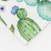 Couverture Polaire Motif Plante de Cactus d'aquarelle (Coin)