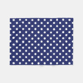 Couverture Polaire Motif Pois Blanc Bleu marine (Devant (Horizontal))