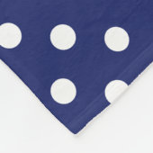 Couverture Polaire Motif Pois Blanc Bleu marine (Coin)