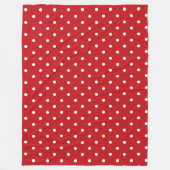 Couverture Polaire Motif Pois Classique Blanc Sur Rouge Festif (Devant)