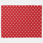Couverture Polaire Motif Pois Classique Blanc Sur Rouge Festif (Devant (Horizontal))