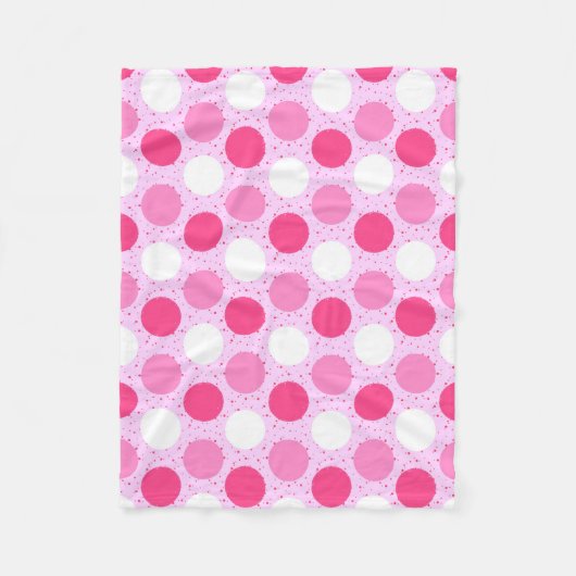 Couverture Polaire Motif pois rose (Devant)