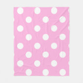 Couverture Polaire Motif Poka blanc rose (Devant)