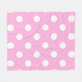 Couverture Polaire Motif Poka blanc rose (Devant (Horizontal))